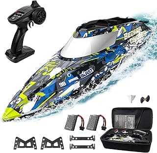 BEZGAR TX123 Remote Control Boats - Fast Speed RC Boat 32+ KPH with A Portable Suitcase for Lakes & Pools & Salt Water, Summer Toys for Adults and Ideal Gifts for Kids Boys Age 6 7 8-12 Years Old