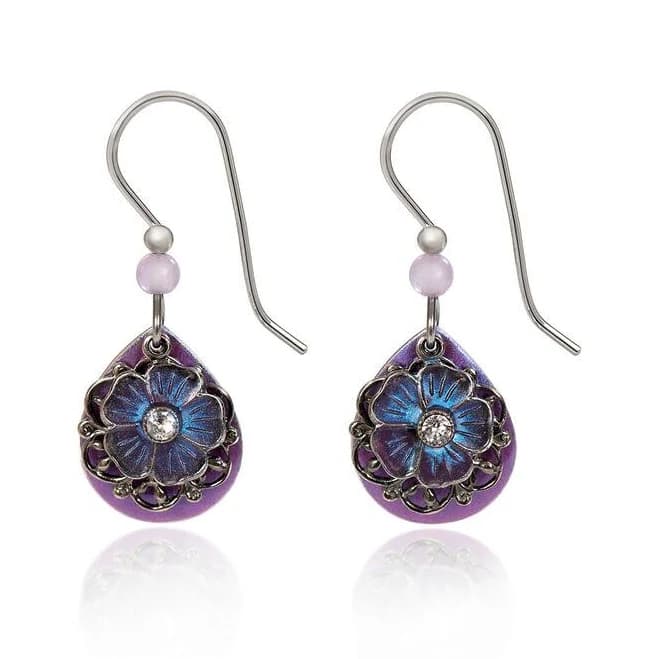 USA Made Teardrop Flower Filigree Earrings