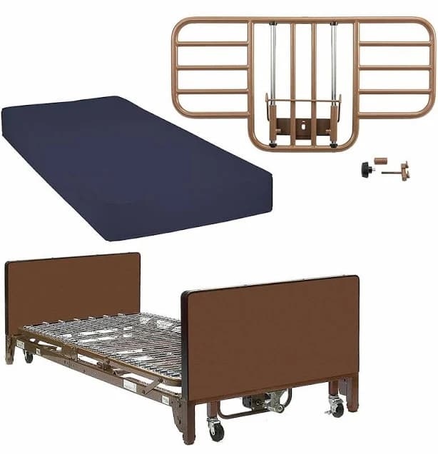 Pro Basic Full Electric Hospital Bed with Rails & Foam Mattress PBFE-HRPKG