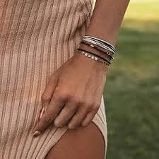 Pura Vida Bracelet Midnight Bracelet Stack, 3 Stackable Bracelets for Women: Clothing, Shoes & Jewelry - Amazon.com