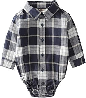 Infant Baby Boys Woven Button Up Bodysuit Shirt