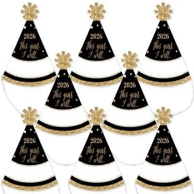 Big Dot of Happiness New Year's Eve Mini Cone Party Hats