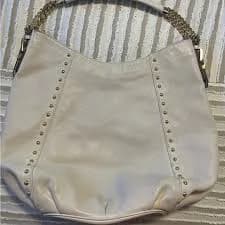 MICHAEL Michael Kors Cream Shoulder Bag with Studded Detailing and Chain Strap