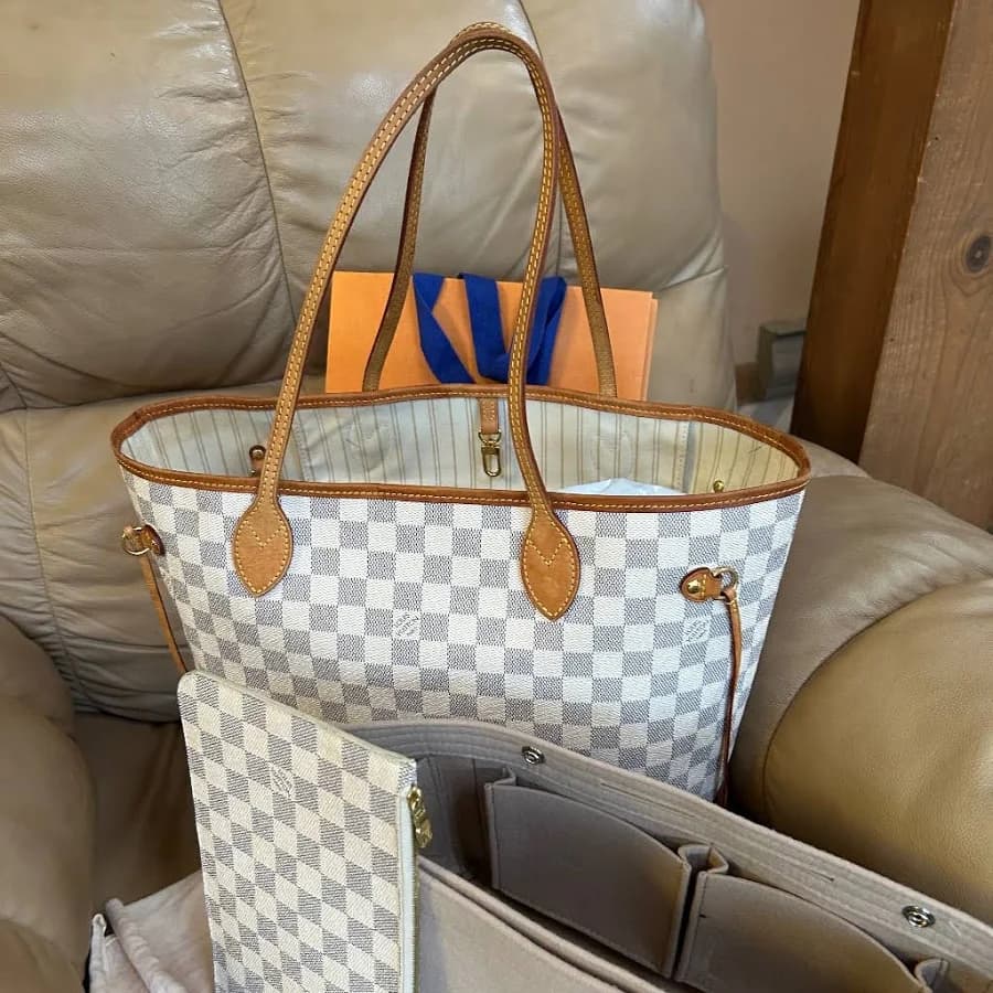 Louis Vuitton Ballerine Damier Azur Neverfull MM Tote