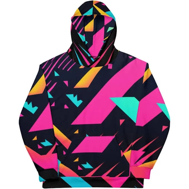 Retro Wave Neon Abstract Hoodie