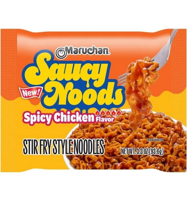 10x Maruchan Saucy Noods Spicy Chicken Stir Fry Noodles Bag Hot Ramen