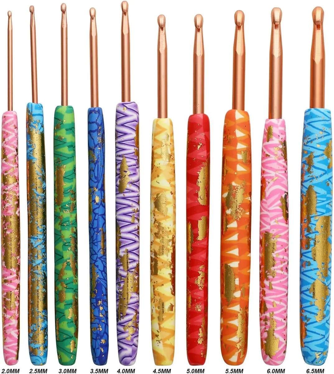 GuChet.com Gold Flakes Crochet Hooks