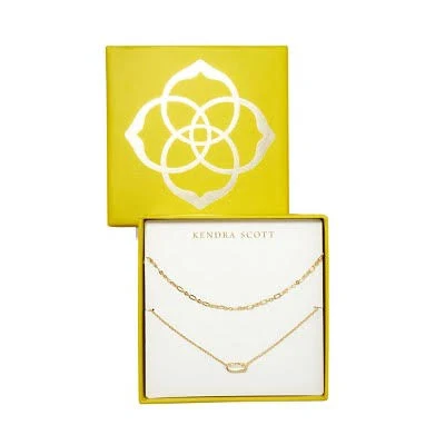 Kendra Scott 14K Gold Over Brass Emma Chain/Pendant Necklace Gift Set 2pc