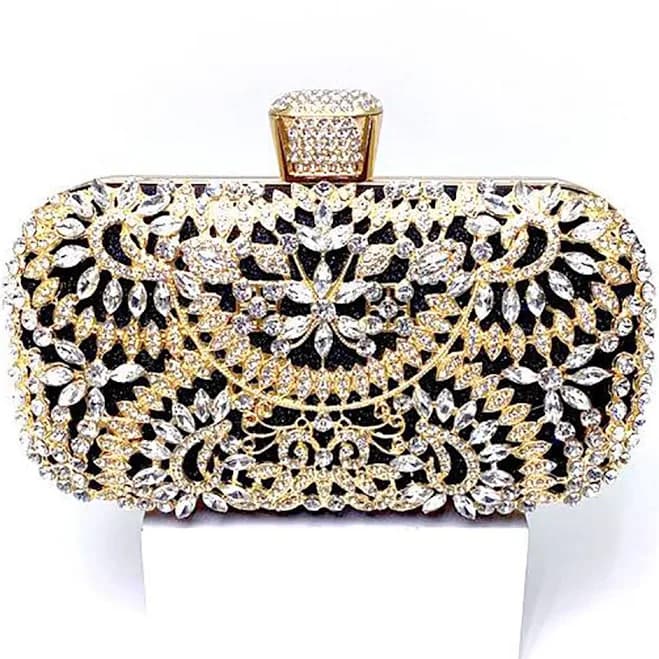 Zapaka Women's Sparkly Rhinestone Evening Party Handbag