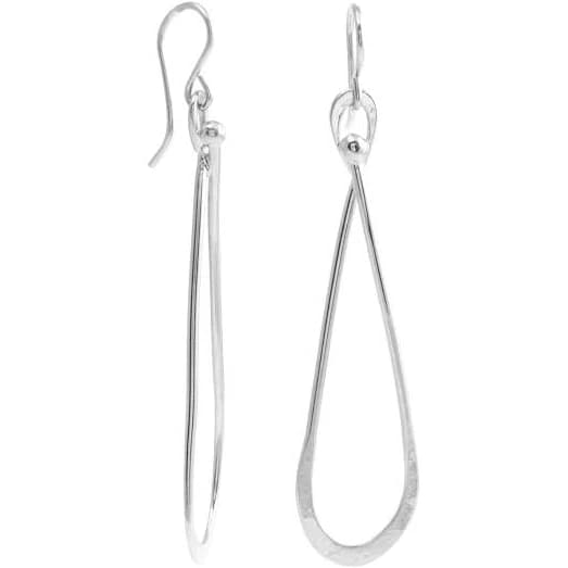Sterling Silver Elongated Teardrop Earrings