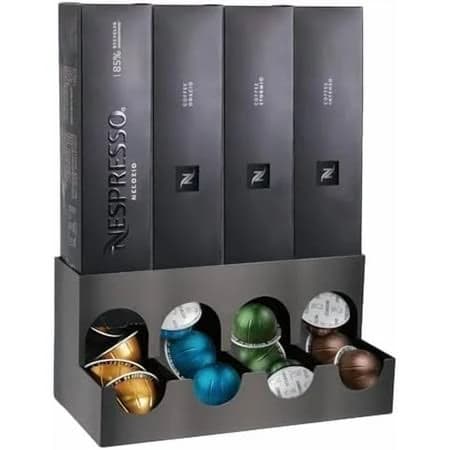 Nespresso Vertuo Pod Dispenser (4- Sleeve Holder), Holds 40 Vertuo Capsules, Dispenses 4 Coffee Flavors. Nespresso Pod Holder for Coffee Capsules. (