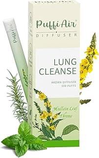 PUFFIAIR Herbal Diffuser Pen with Extracts of Mullein, Thyme and Mint for Lung Cleansing, Breathing Improvement, Oral Air Freshening and Quitting Bad Habit - 300 Uses 1 Pack, 1 Sticks
