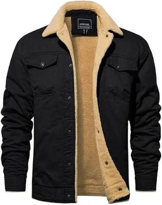 Men's Sherpa Fleece Lined Multi Pocket Cargo Jacket