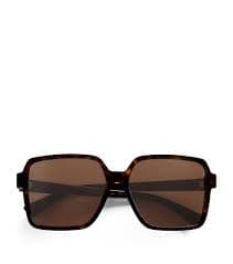 Bottega Veneta Grey Rectangular Sunglasses | Harrods IL