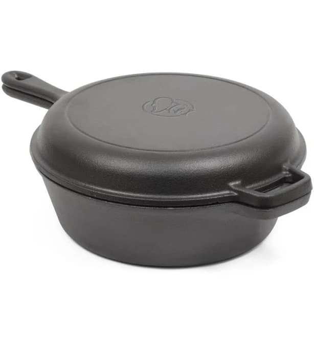 Commercial Chef 3 Qt Cast Iron Dutch Oven with Skillet Lid