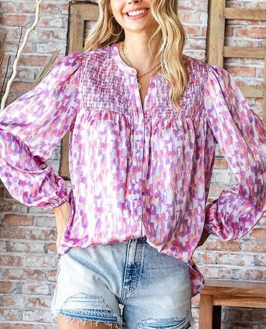 Cleo Abstract Print Blouse