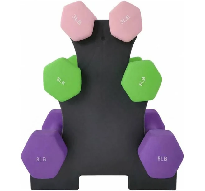 Garvee Women's Hex Neoprene Dumbbell Set