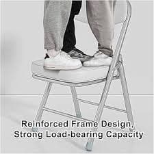 Amazon.com: jiangjin Folding Office Chair, with Steel Frame Desk Chair, Comfortable PU Leather Computer Chair, for Indoor/Outdoor Events, Office(Color:White) : Everything Else