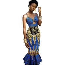 African Women's Clothing Bodycon Hollow Out Printed Dress Fishtail Suspenders Maxi Skirt Banquet Party Dress Slim Fit Hollow Out - AliExpress 200000345