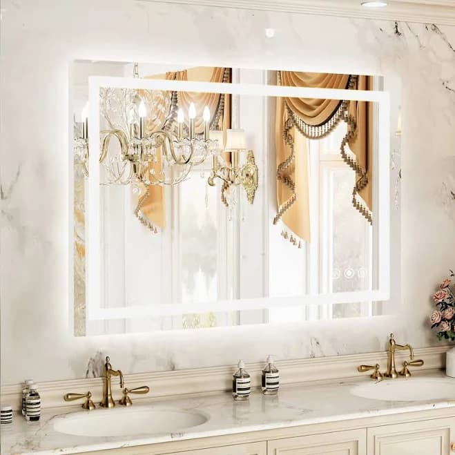 Sweetcrispy Rectangular LED Bathroom Mirror