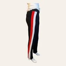Pam & Gela Black W/Red & White Side Stripes Sweatpants