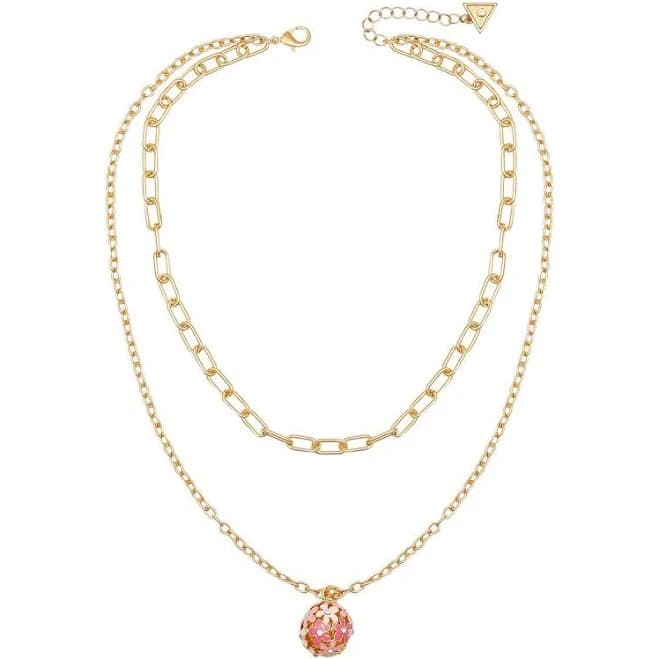 GUESS Women's Gold-Tone Floral Pendant Necklace