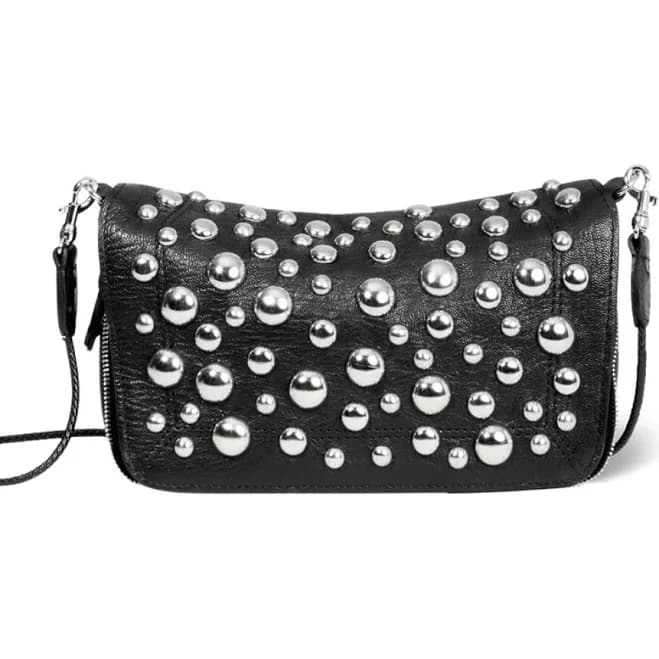Noir Grainé Bobi S Studded Bag