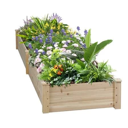 Suncrown 8ft x 2ft Outdoor Wooden Raised Garden Bed