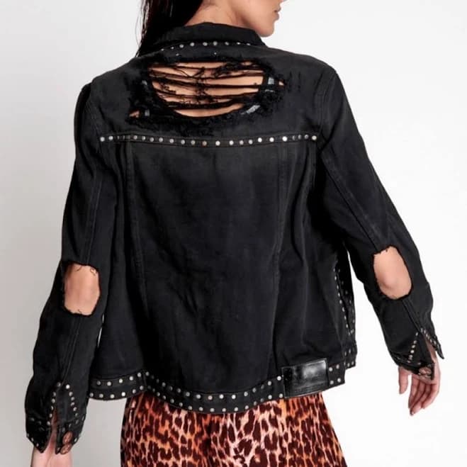 One Teaspoon Jackets & Coats | One Teaspoon Denim Jacket | Color: Black | Size: Xs | Wildkitty_Ua's Closet