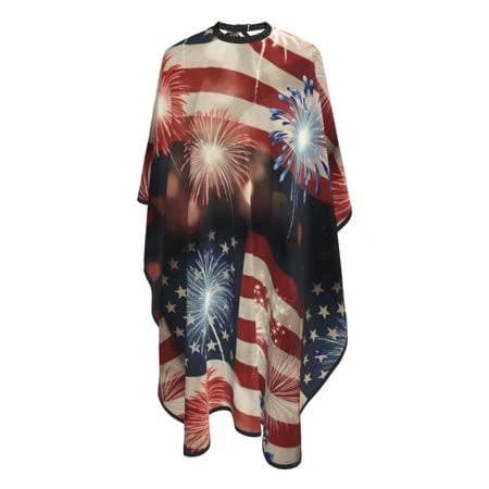 America Flag Firework Barber Cape