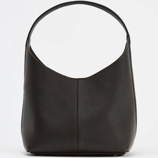 Zara Women's Grained Leather Bucket Bag