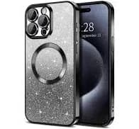 Home Collection - Glitter Shockproof MagSafe Case for iPhone 15 Pro Max – Slim TPU Protective Cover - Black