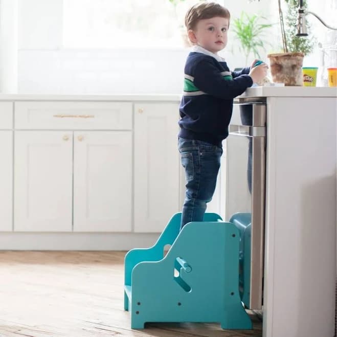 Little Partners 2-In-1 Growing Adjustable Height Wooden Step Stool