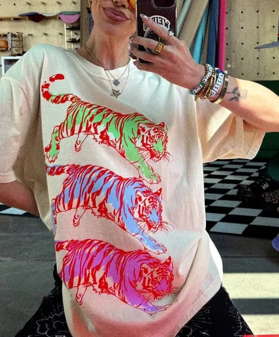 Sticks and Stones Oversized Tiger Tee