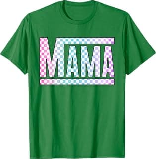Funny Epic Mama Checkered Colorful Glow Mom Gifts T-Shirt