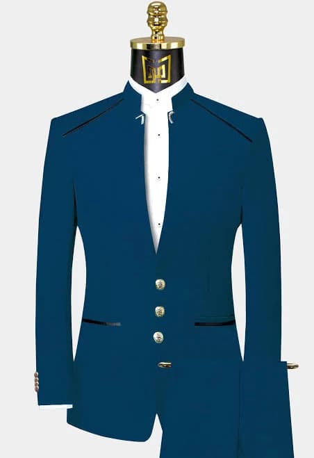 Mandarin Collar 2-Piece Suit