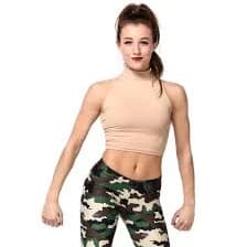Womens body wrappers BWP263 Mock Neck Crop Pullover