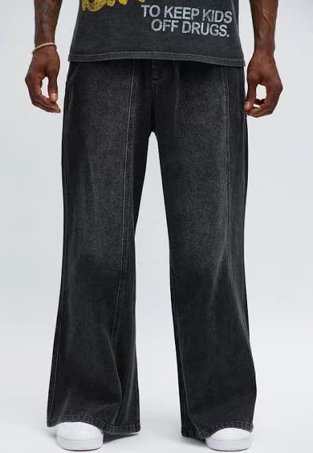 Fashion Nova Men's Baggy Crossover Come Again Jeans