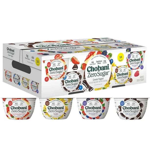 Chobani Zero Sugar Nonfat Blended Greek Yogurt Variety Pack