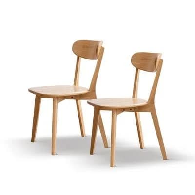Set of 2 Solid Wood Dining Chairs