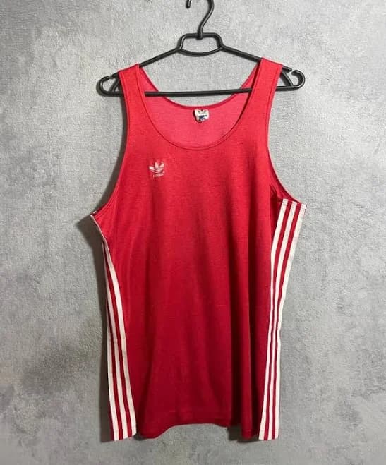 Adidas Vintage Jersey Sleeveless Shirt Red/white Trikot Mens Size
