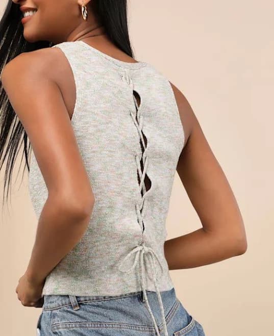 Lulus Lace-Up Tank Top