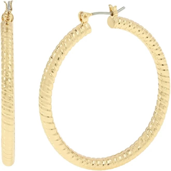 Robert Lee Morris Soho Textured Large Hoop Earrings