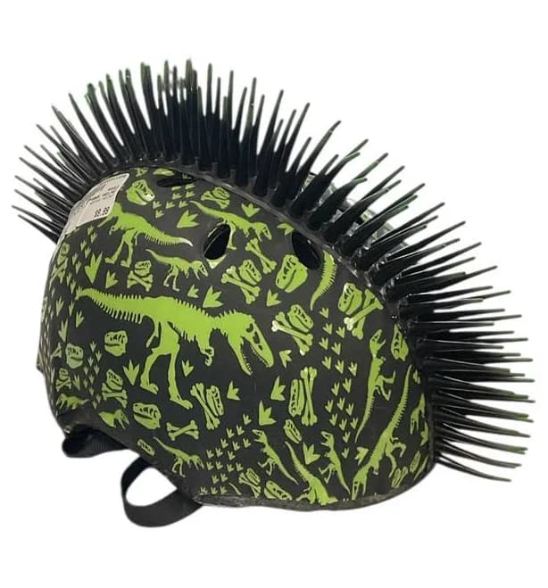 Used Raskullz Dino Mohawk Helmet Bike Helmet Green Xs