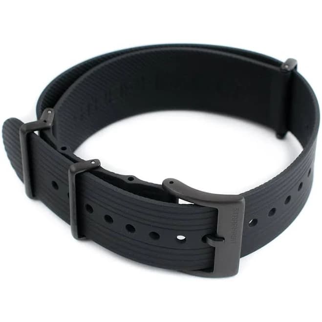 20mm Ribbed Pass-Through Military FKM Rubber Watch Straps