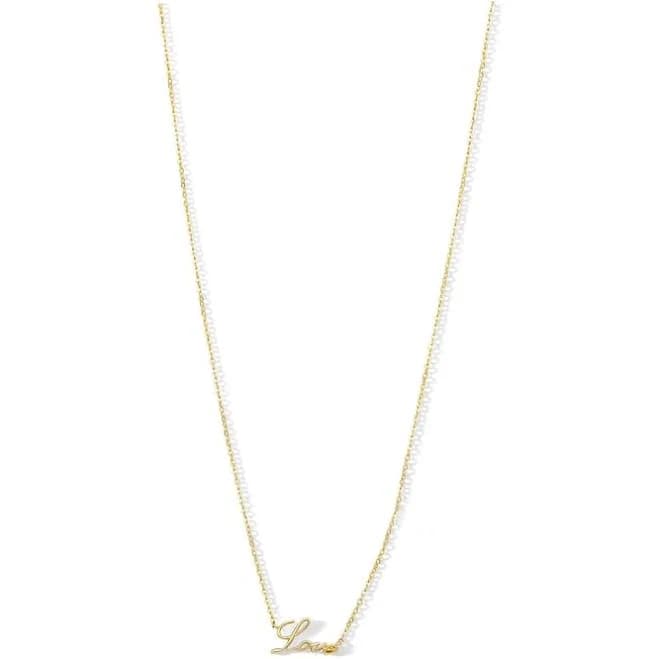 10K Solid Gold Love Script Heart Pendant