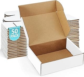 Shipping Boxes 7x5x2 inches Small Mailing Boxes 50 Pack White Cardboard Corrugated Box Mailers