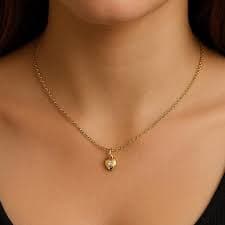 Dainty Heart Necklace: Waterproof Gold Plated Stainless Steel Pendant - Etsy UK