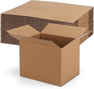 Rempry 30 Pack 8x6x6 Shipping Boxes Brown, Small Corrugated Cardboard Box for Mailing, Packaging Small Business, Kraft Mailer Gift Boxes