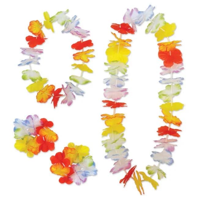 Beistle Rainbow Floral Lei Set (4 Leis)